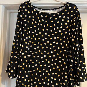 Black white polka dot blouse